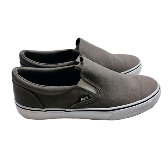 Rival Mens Gray Slip-On Canvas Shoes Size 10‎ - Picture 2 of 8